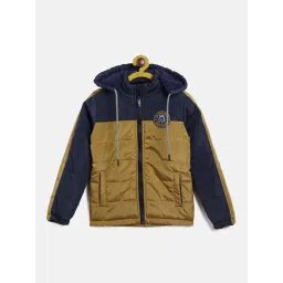 Duke Kids Mustard & Navy Color Block Full Sleeves Jacket-picture-34