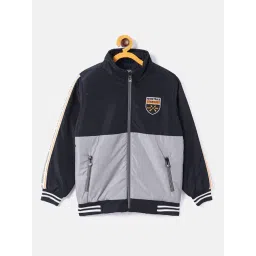 Duke Kids Navy & Grey Color Block Full Sleeves Jacket-picture-29