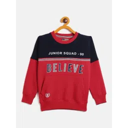 Duke Kids Navy & Red Color Block Full Sleeves Sweatshirt-picture-30