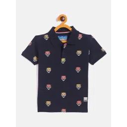 Duke Kids Navy Printed Polo T-Shirt-picture-16