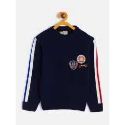 Duke Kids Navy Self Design Full Sleeves Sweater-picture-22