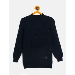 Duke Kids Navy Self Design Full Sleeves Sweater-picture-12