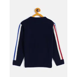 Duke Kids Navy Self Design Full Sleeves Sweater image 2