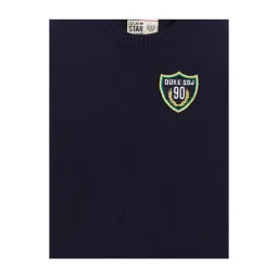 Duke Kids Navy Solid Full Sleeves Sweater image 3