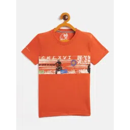 Duke Kids Orange Printed Polo T-Shirt-picture-36