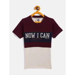 Duke Kids Wine & Off White Printed T-Shirt-picture-12