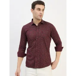 Duke Maroon Blended Slim Fit Printed Shirt-picture-43