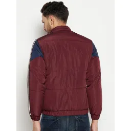 Duke Maroon Slim Fit Striped Quilted Jacket image 2