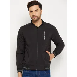 Duke Men Black Solid Bomber Jacket-picture-26