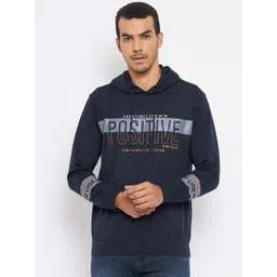 Duke Men Blue Printed Hooded Sweatshirt-picture-42