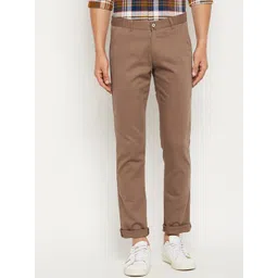 Duke Men Brown Textured Slim Fit Trousers-picture-37
