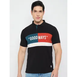 Duke Men Colourblocked Polo Collar Cotton Slim Fit T-shirt-picture-35