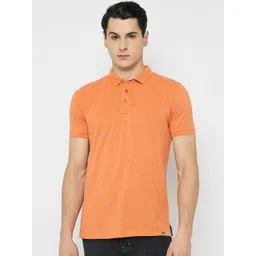 Duke Men Conversational Printed Polo Collar Cotton Slim Fit T-shirt-picture-39