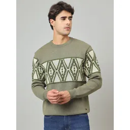Duke Men Geometric Self Design Pullover Sweater-picture-23