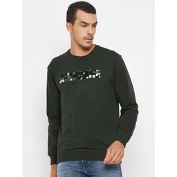 Duke Men Green Self Design Fleece Round Neck Sweatshirt-picture-28