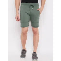Duke Men Green Solid Cotton Shorts-image-41
