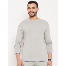 Duke Men Grey Melange Solid Long Sleeves Pullover-picture-20