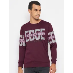 Duke Men Maroon Printed Fleece Sweatshirt-picture-23