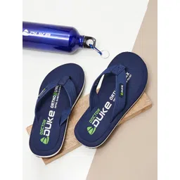 Duke Men Navy Blue & White Printed Thong Flip-Flops-picture-40