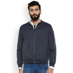 Duke Men Navy Blue Solid Reversible Sporty Jacket-picture-46