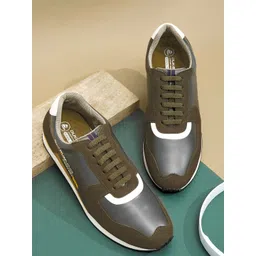 Duke Men Olive Green Colourblocked Sneakers-picture-44