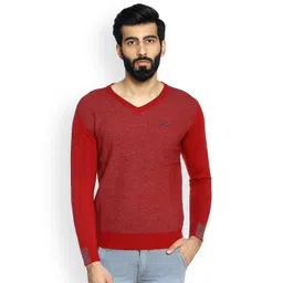 Duke Men Red Solid Pullover-image-48