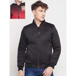 Duke Men Set Of 2 Maroon & Black Black Typography Bomber Jacket-picture-26