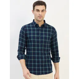 Duke Men Slim Fit Tartan Checks Striped Casual Shirt-picture-26