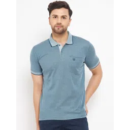duke Men Solid Polo Neck Cotton Blend Blue T-Shirt-picture-39