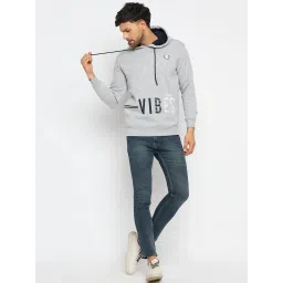 Duke Mid Grey Regular Fit Printed Hooded Sweatshirt image 5
