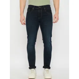Duke Navy Blended Smart Fit Washed Jeans-picture-38