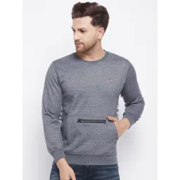 Duke Navy Mix Regular Fit Self Pattern SweatShirt-picture-40