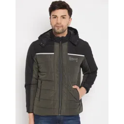Duke Olive Regular Fit Quilted Hooded Jacket-picture-19