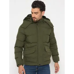 Duke Olive Regular Fit Quilted Hooded Jacket-picture-40