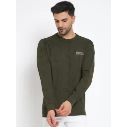 Duke Olive Regular Fit Self Pattern Sweatshirt-picture-18
