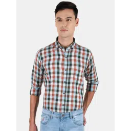 Duke Rust Cotton Slim Fit Checks Shirt-picture-33