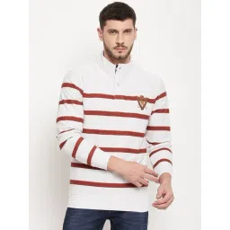 Duke White & Brown Regular Fit Striped Sweatshirt-picture-42