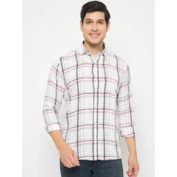 Duke White Blended Slim Fit Checkered Shirt-picture-44