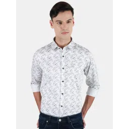 Duke White Cotton Slim Fit Printed Shirt-picture-11