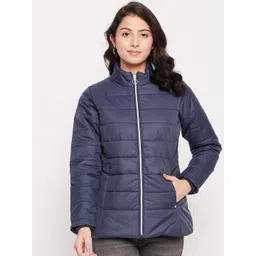Duke Women Blue Solid Padded Jacket-picture-24