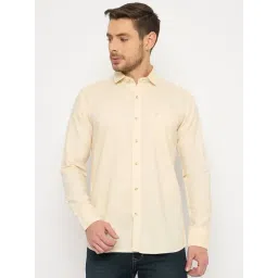 Duke Yellow Blended Slim Fit Solid Shirt-picture-16