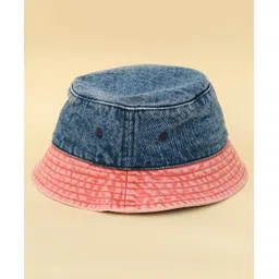 DukieKooky Cotton Mild Washed & Colour Blocked Bucket Hat - Blue - Circumference - 56 cm-picture-17