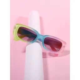 DukieKooky Unisex Kids Black Lens & Blue Rectangle Sunglasses with-picture-30