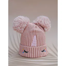 DukieKooky Unisex Kids Embroidered Woollen Beanie-picture-39