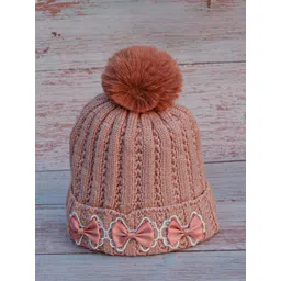 DukieKooky Unisex Kids Embroidered Woollen Beanie-picture-28