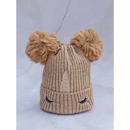 DukieKooky Unisex Kids Embroidered Woollen Beanie-picture-31
