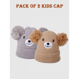 DukieKooky Unisex Kids Embroidered Woollen Beanie-picture-34