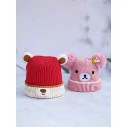 DukieKooky Unisex Kids Embroidered Woollen Beanie-picture-15