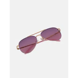 DukieKooky Unisex Kids Purple Lens & Gold-Toned Aviator Sunglasses with image 4
