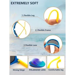 DukieKooky Unisex Kids Rectangle Sunglasses with Polarised and UV Protected Lens image 2